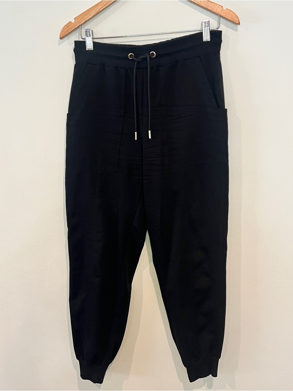 Me + Em Womens Black Drawstring Jogger Pants